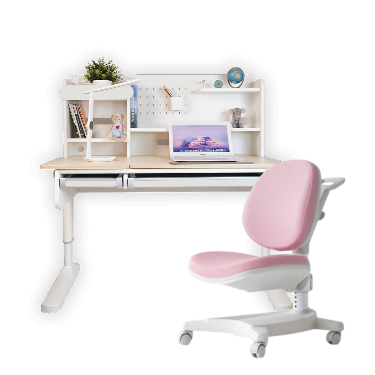 Impact Ergo-Growing Study Desk And Chair Set 1200mm x 650mm, IM-G1200A-GY (Ready Stock)