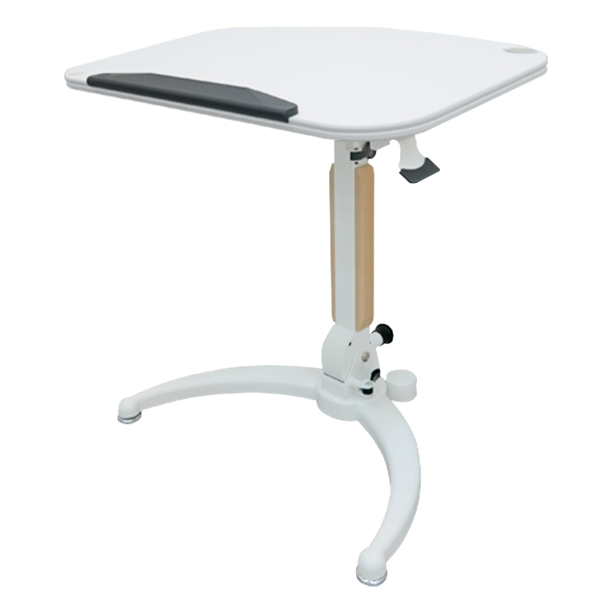 Mobile Gas Lift Height Adjustable Tilt & Foldable White Desk