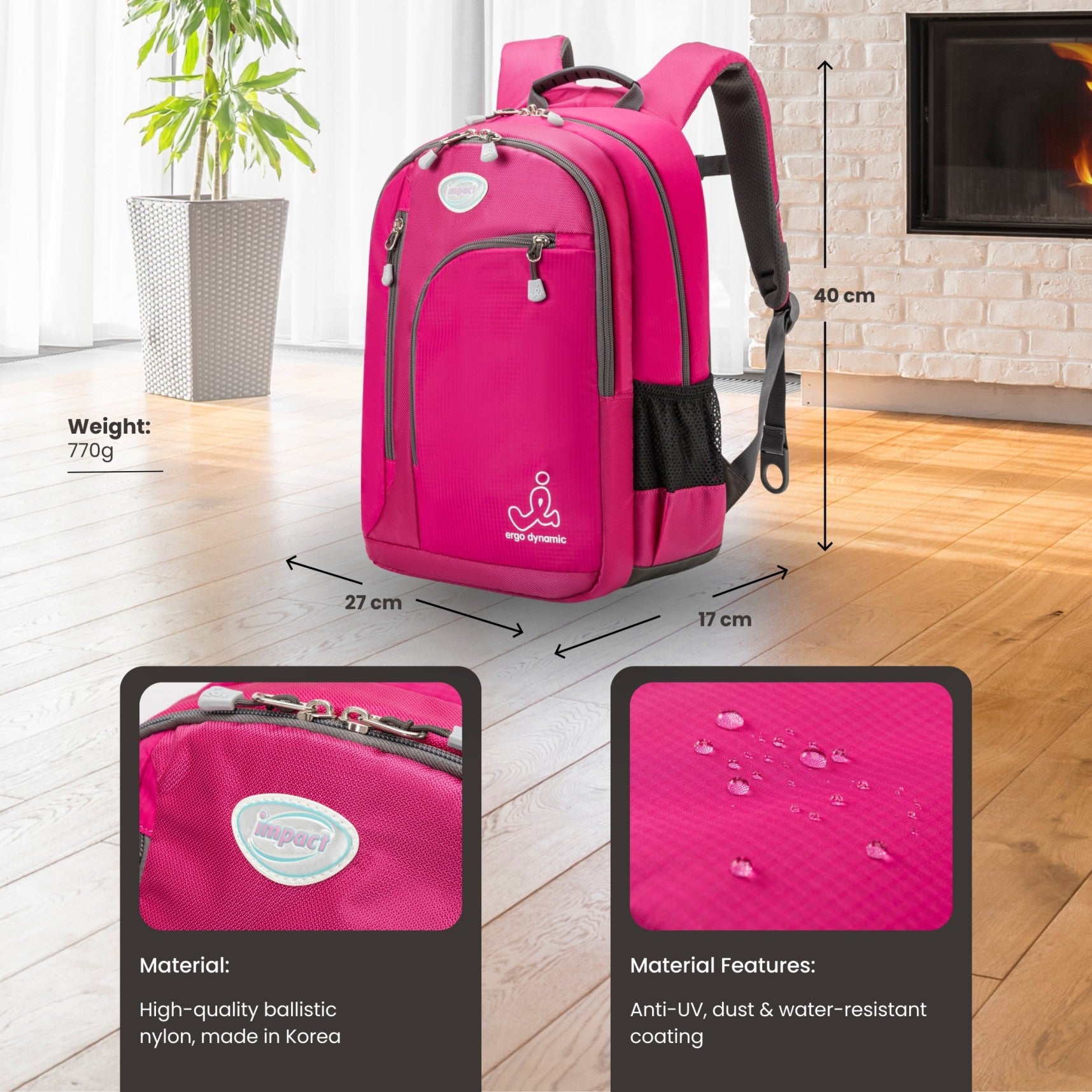 Impact Posture Correction Ergonomic Backpack, IPEG-138 - Ergoworks 