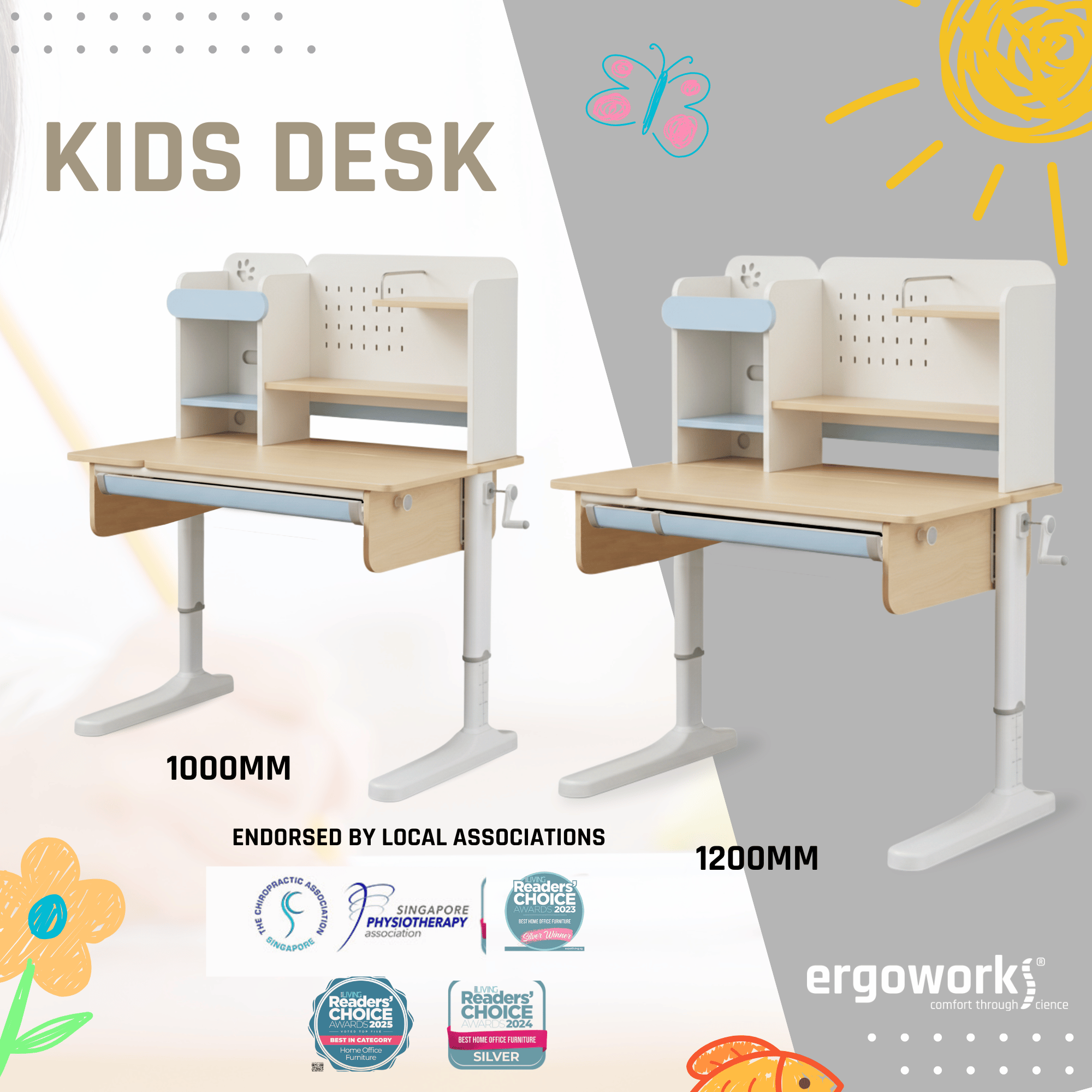 Impact Ergonomic Kids Study Desk [Length Options Available]
