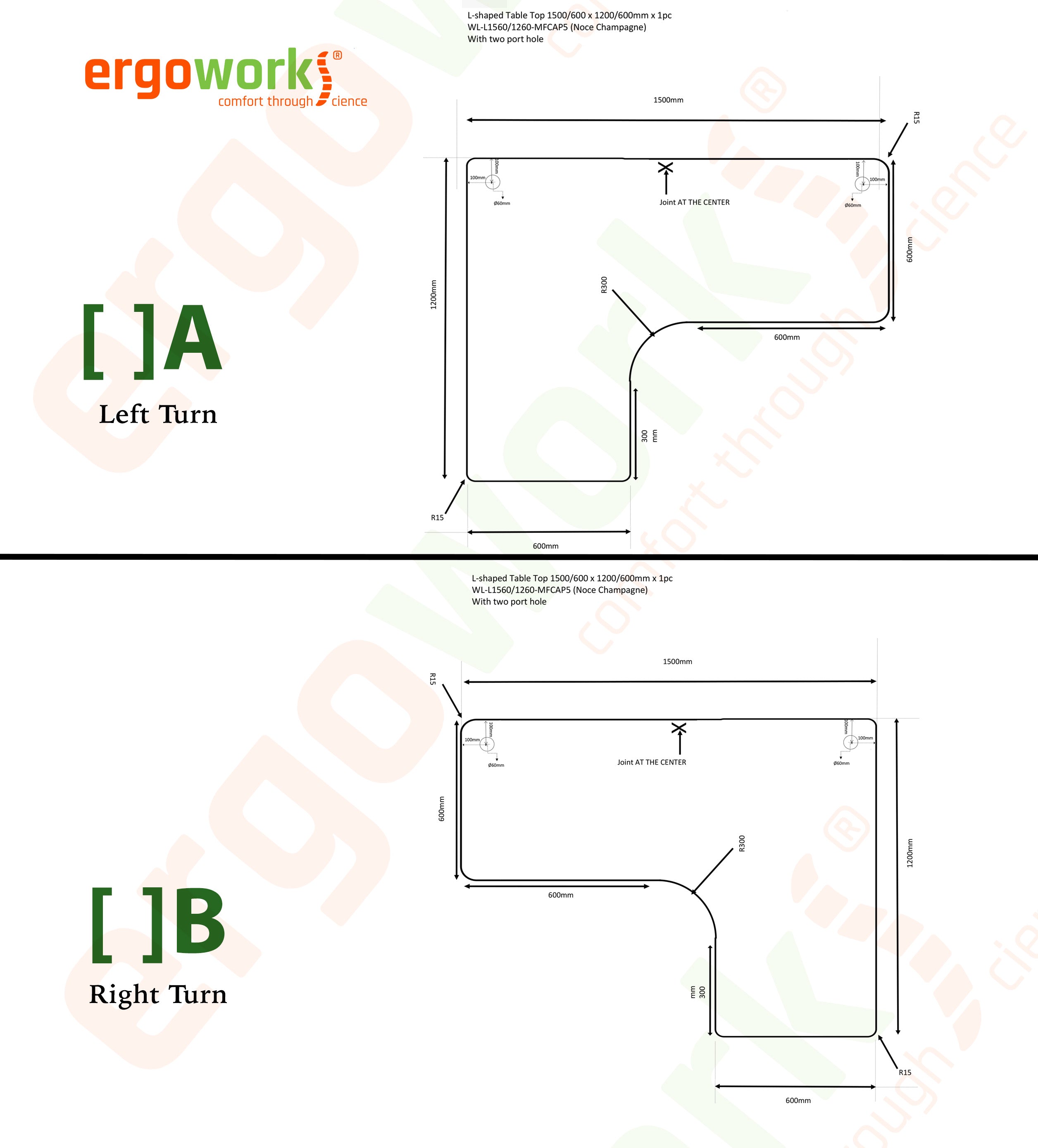 L-Shaped Extended Standing Desk, MFC Tabletop