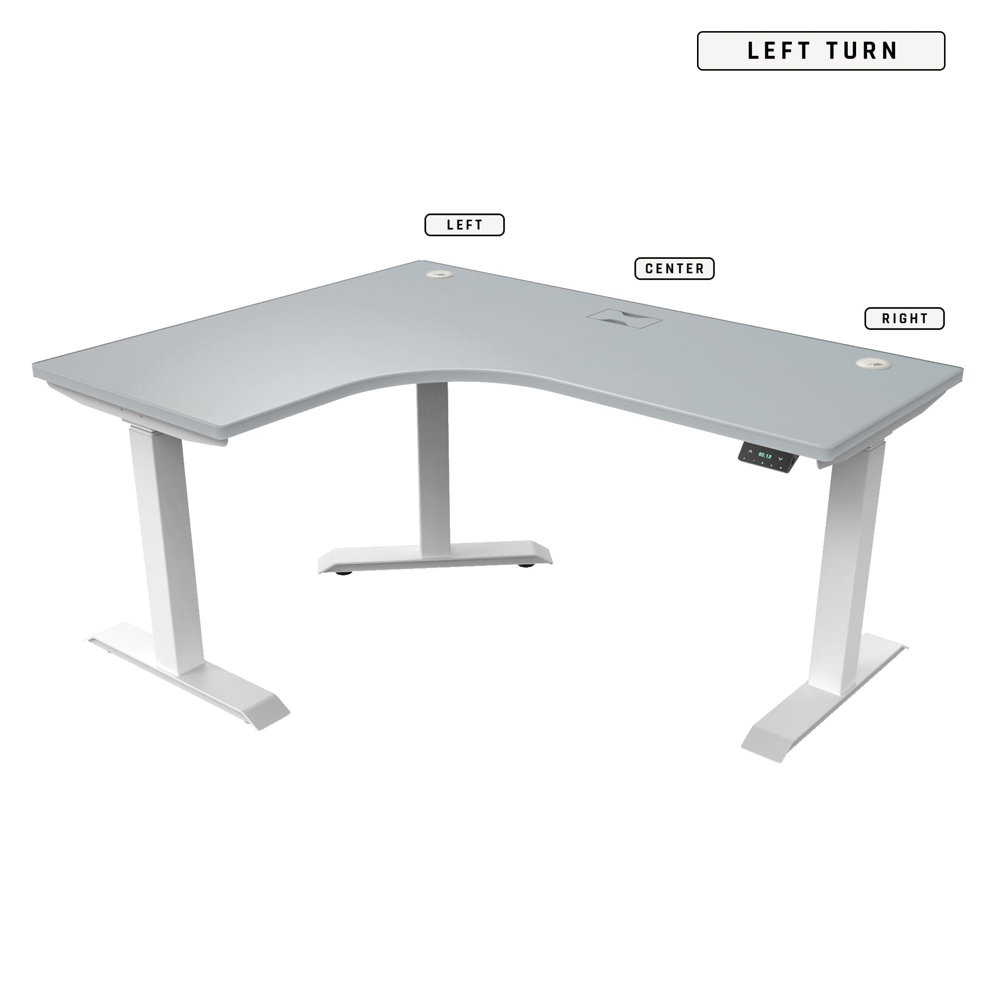 L-Shaped Extended Standing Desk, MFC Tabletop