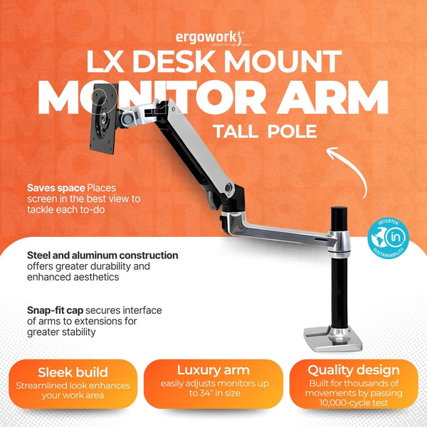 【未使用】ergotron LX Desk Monitor Arm Monitor Arm | LX Desk Mount | Ergotron