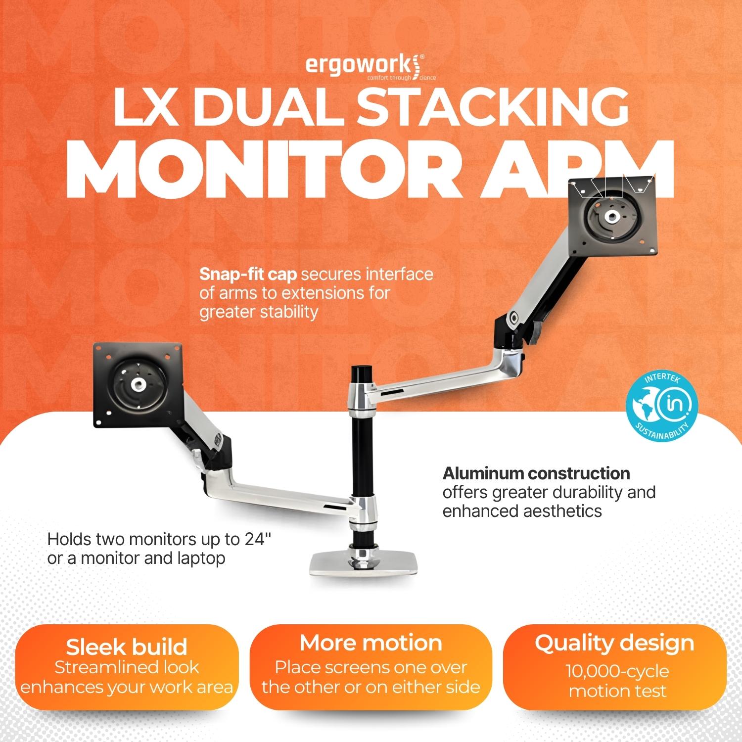 LX Dual Stacking Monitor Arm