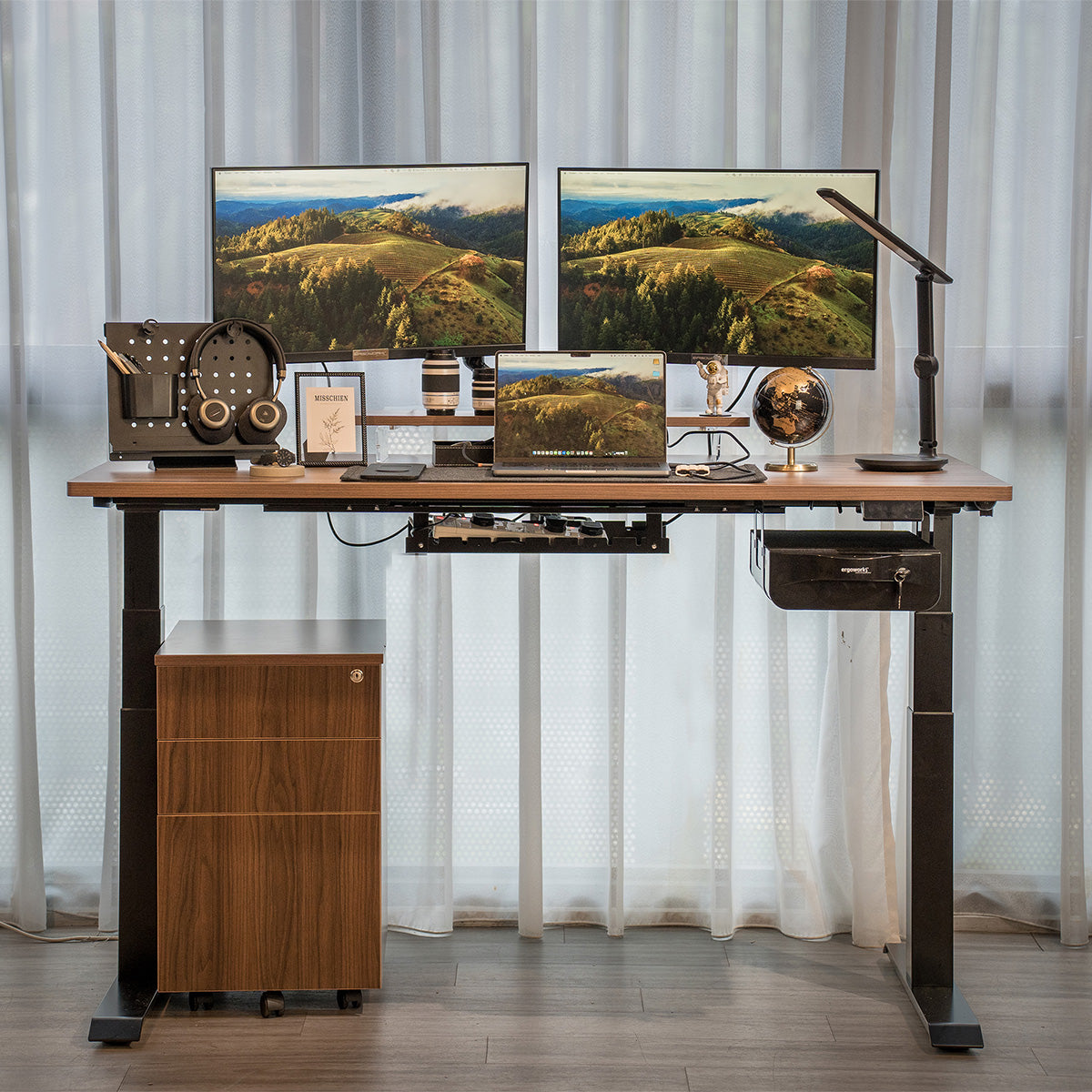 Steel Tray & Containers Desk Organizer