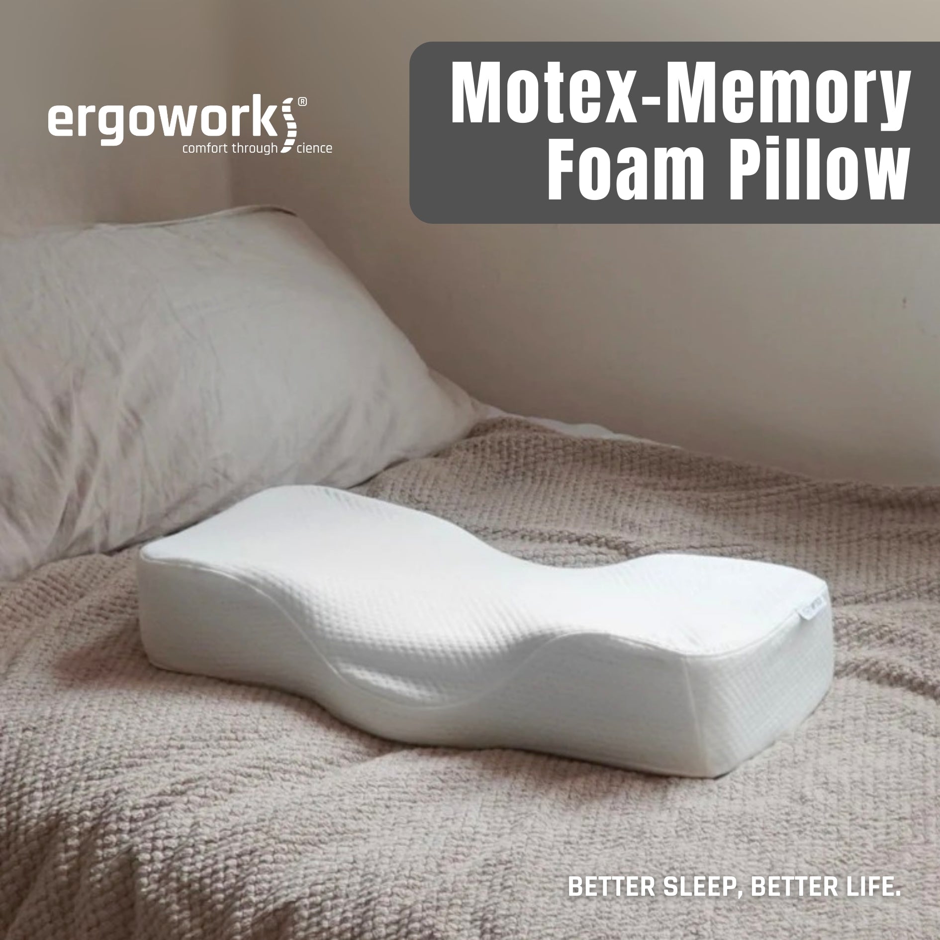 Motex Balance Memory Foam Pillow (Non Mechanism) [Size Options Available]