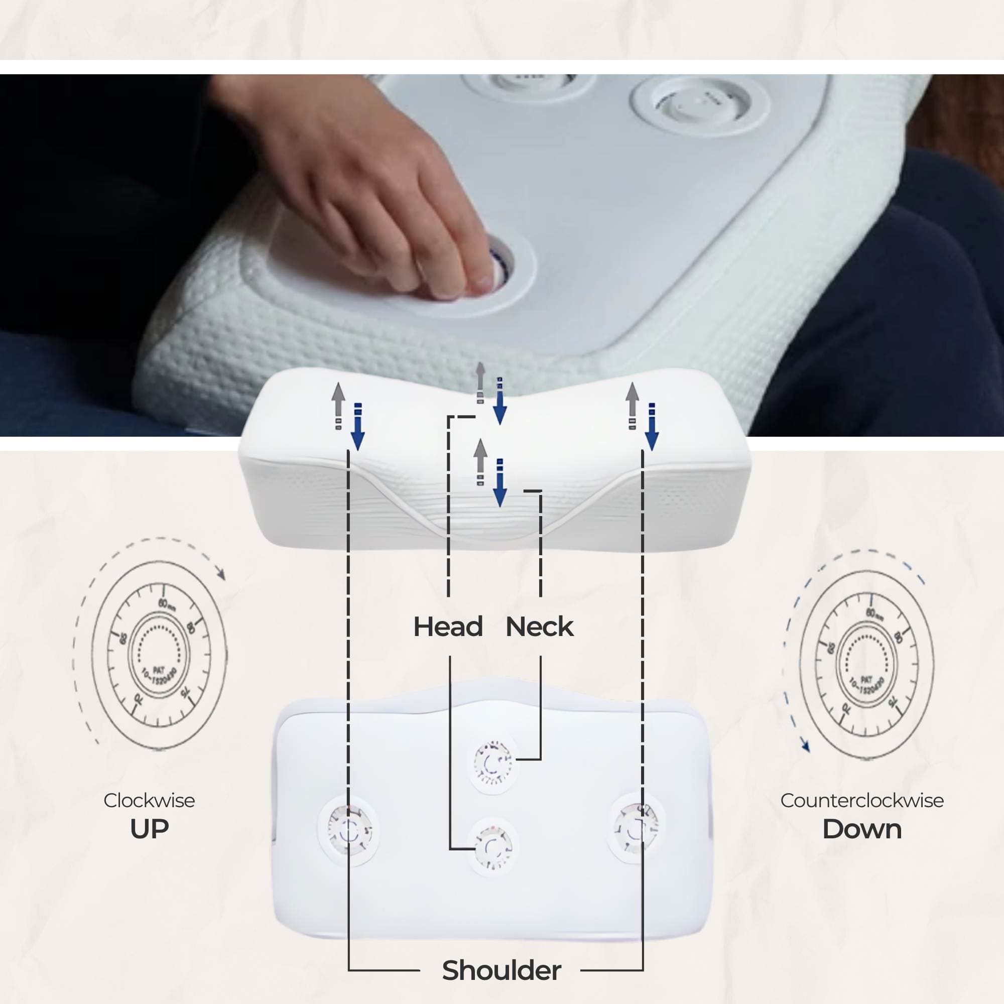 MOTEX - MTWH-MOTION-L - 1MM MOTION ERGO ADJUSTABLE PILLOW (SIZE S,M,L)