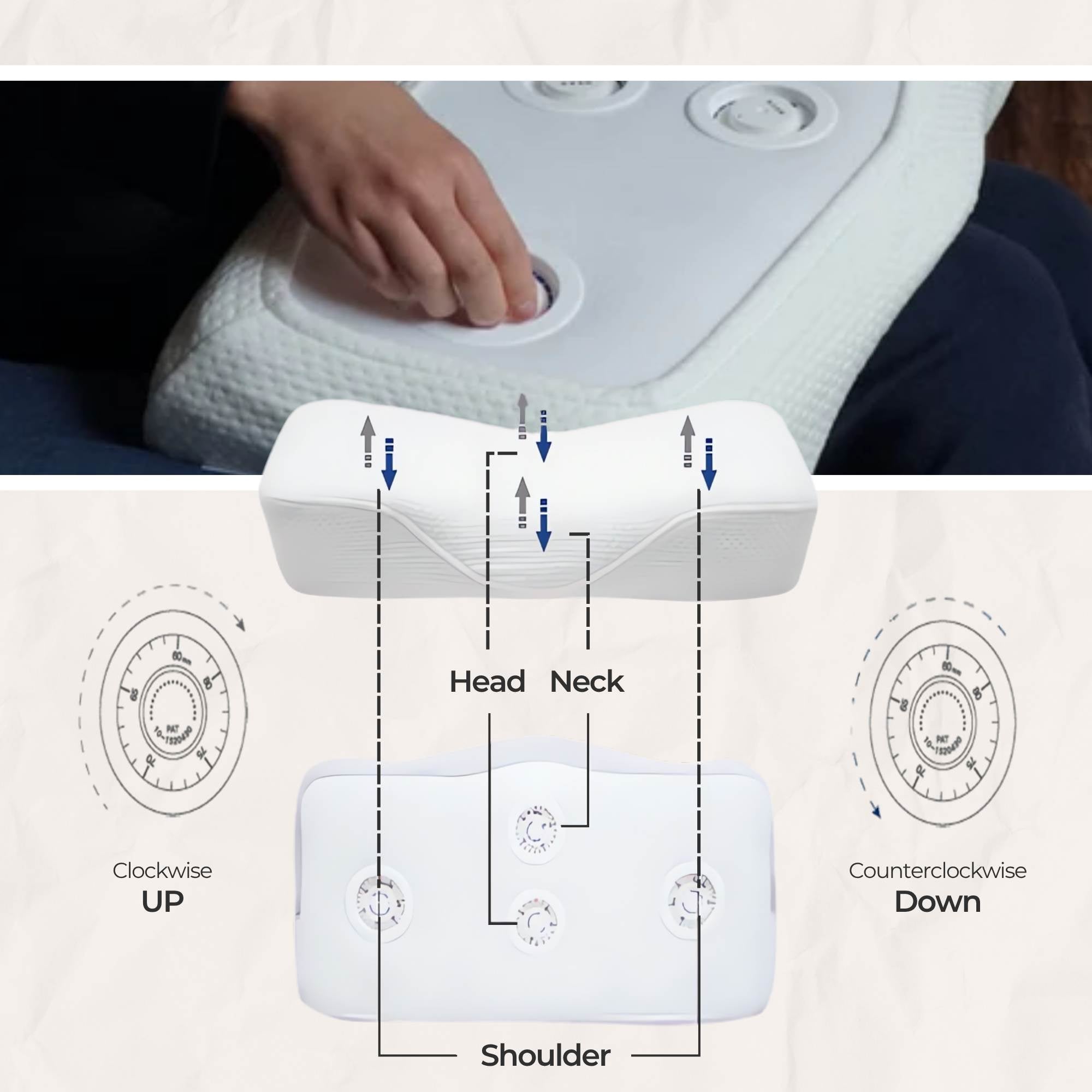 Motex Motion Ergo Adjustable Pillow (Mechanism) [Size Options Available]