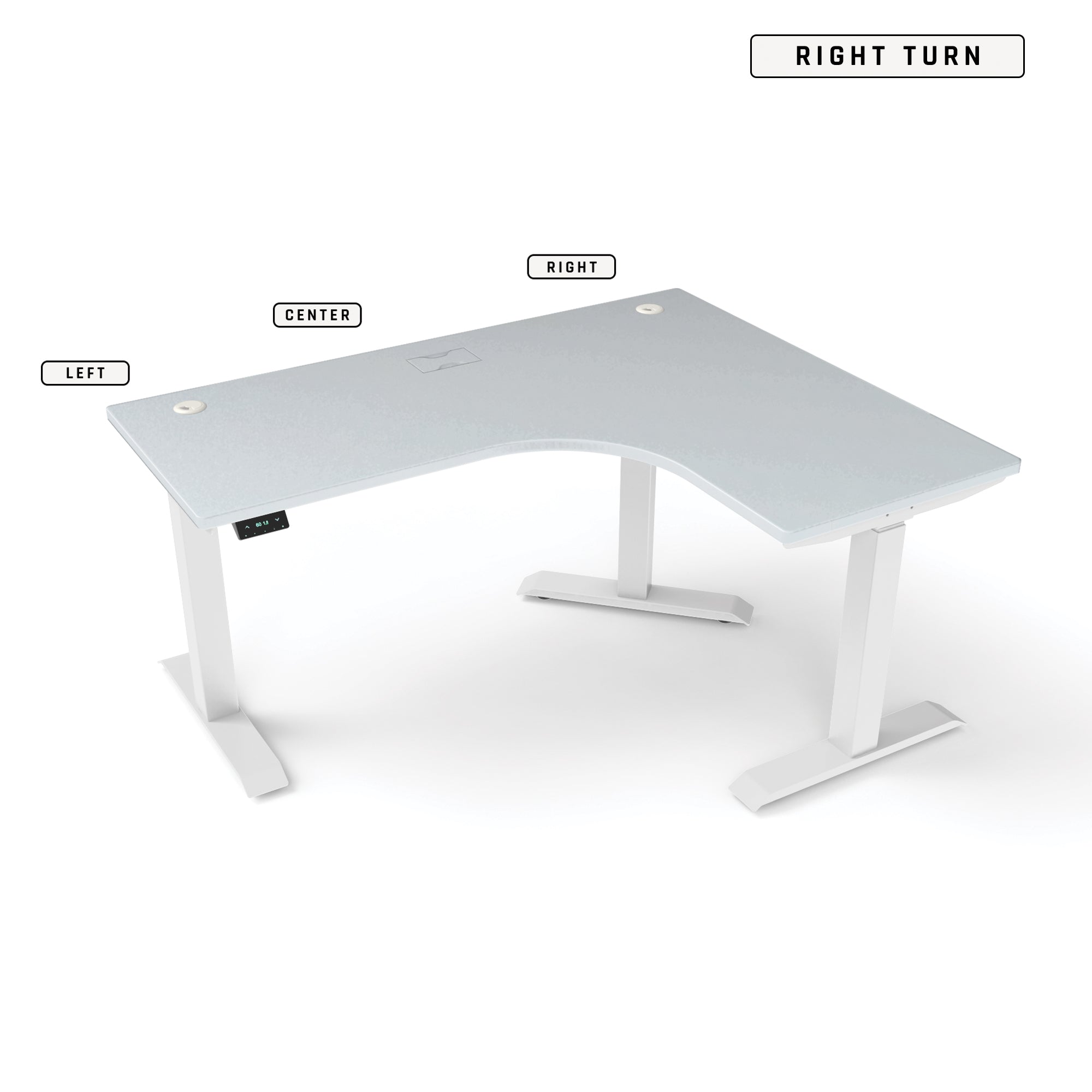 L-Shaped Extended Standing Desk, MFC Tabletop