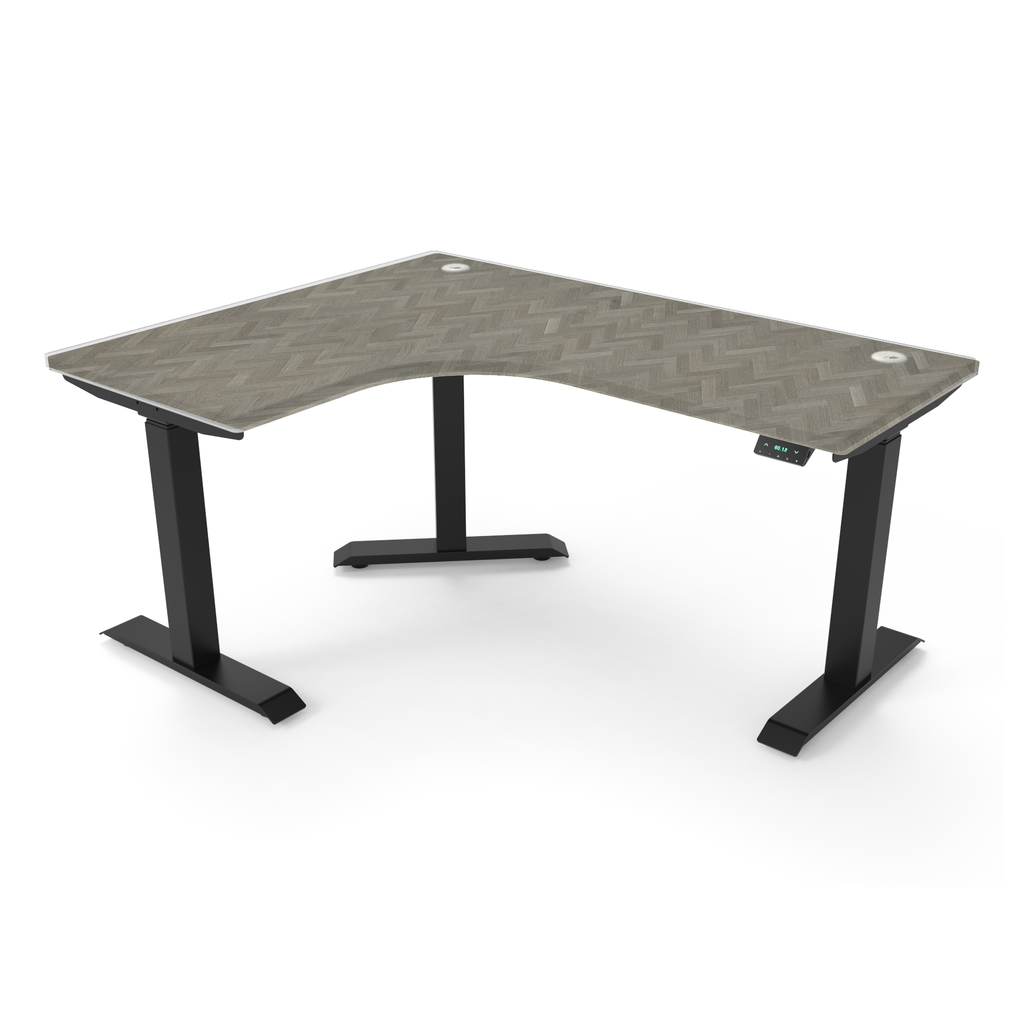L-Shaped Extended Standing Desk Formica Tabletop