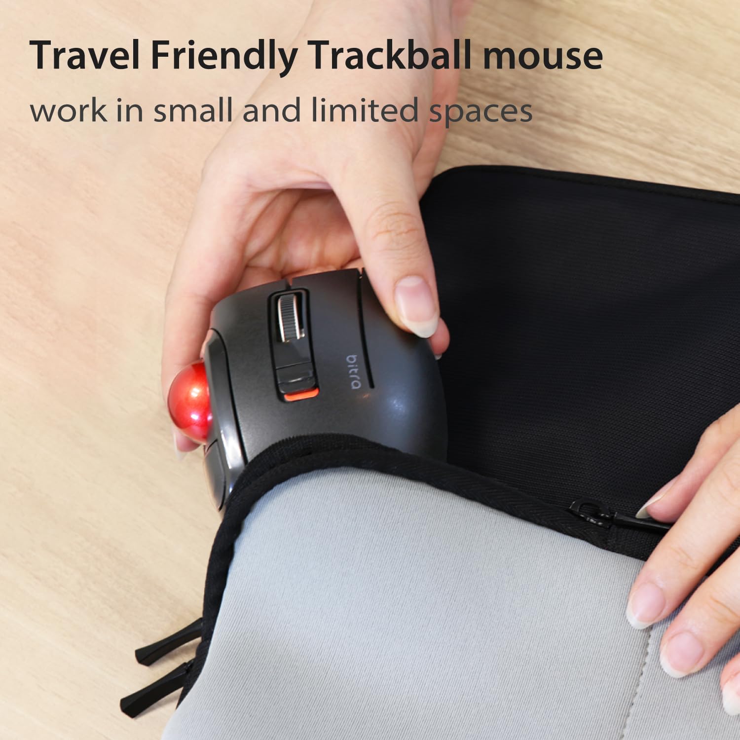 ELECOM Bitra Small Travel Trackball Mouse - M-MT1DRSBK
