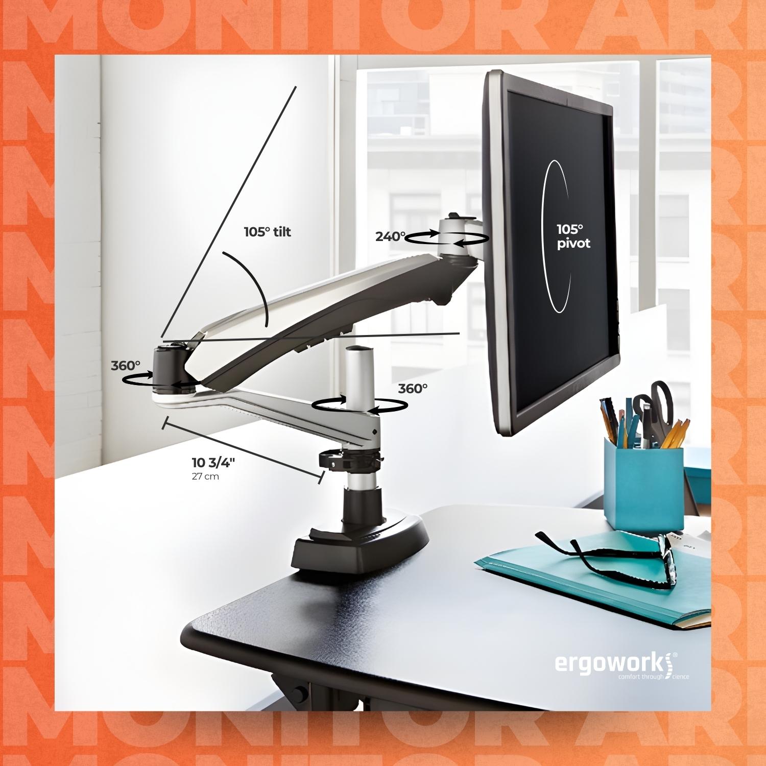 Varidesk Desk Mount Single Monitor Arm