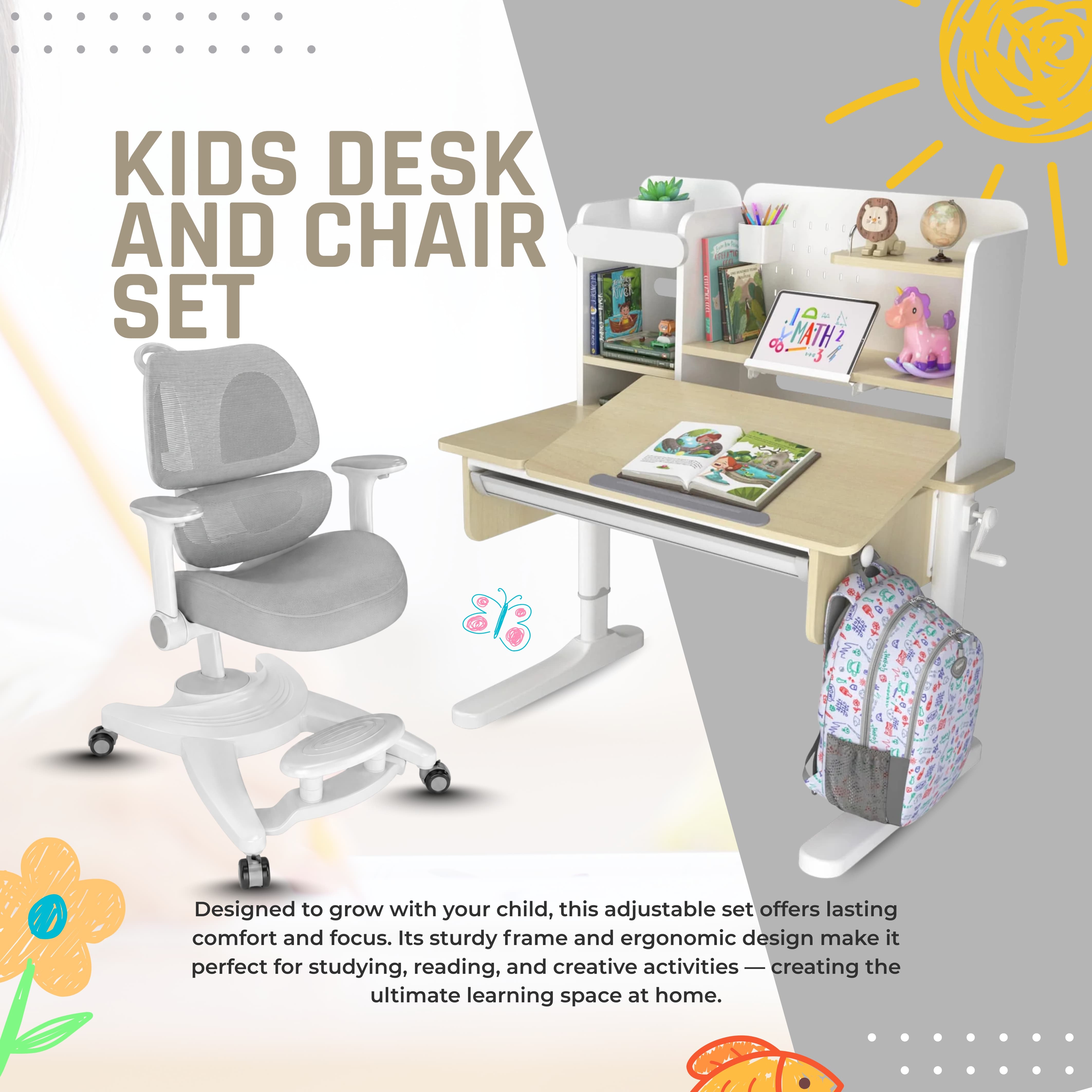 Impact Junior Desk Chair Set Impact Ergonomic Kids Desk & Chair Set [Chair & Length Options Available] Ergoworks