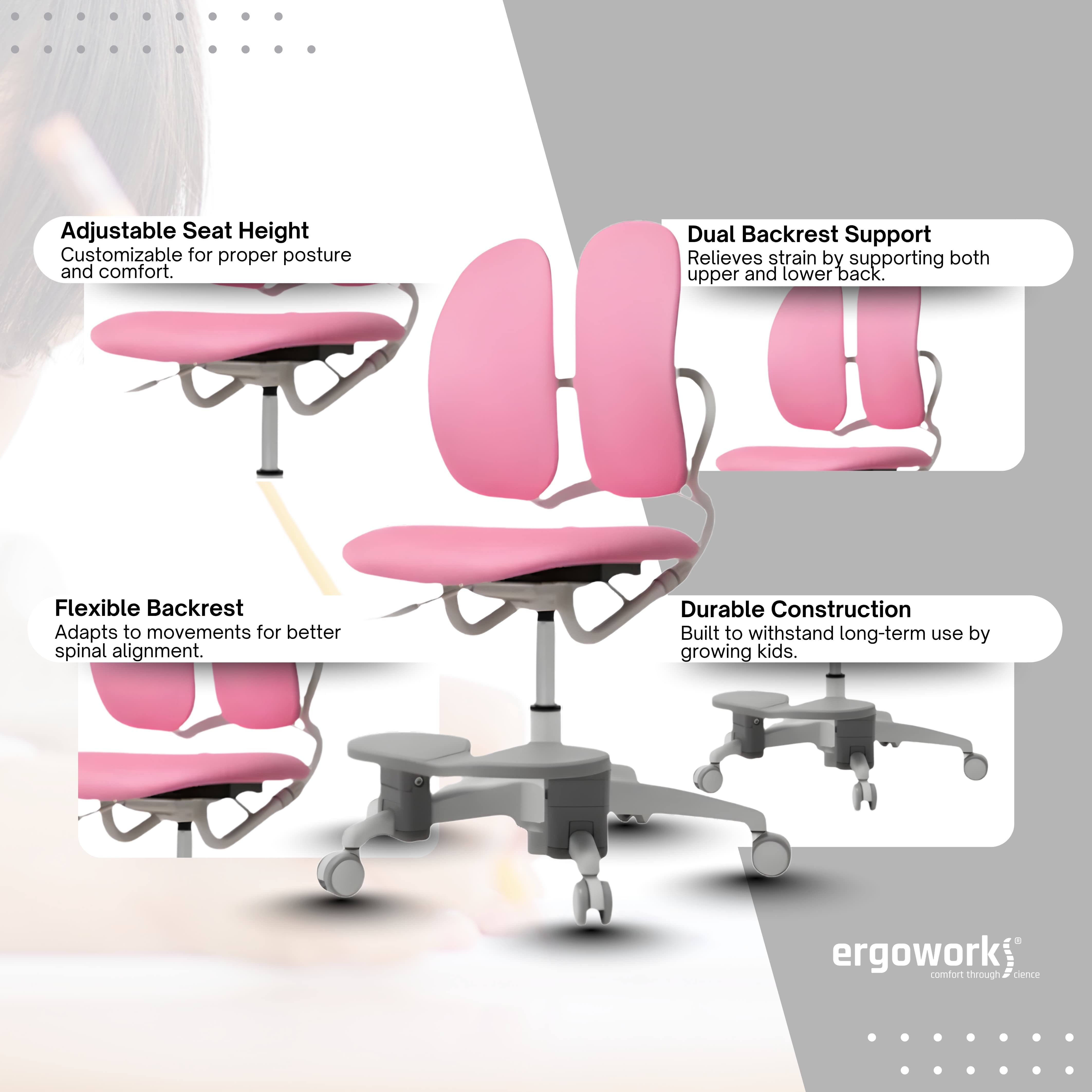 DUOREST Junior Chair Kids Ergonomic Duorest Study Chair Ergoworks