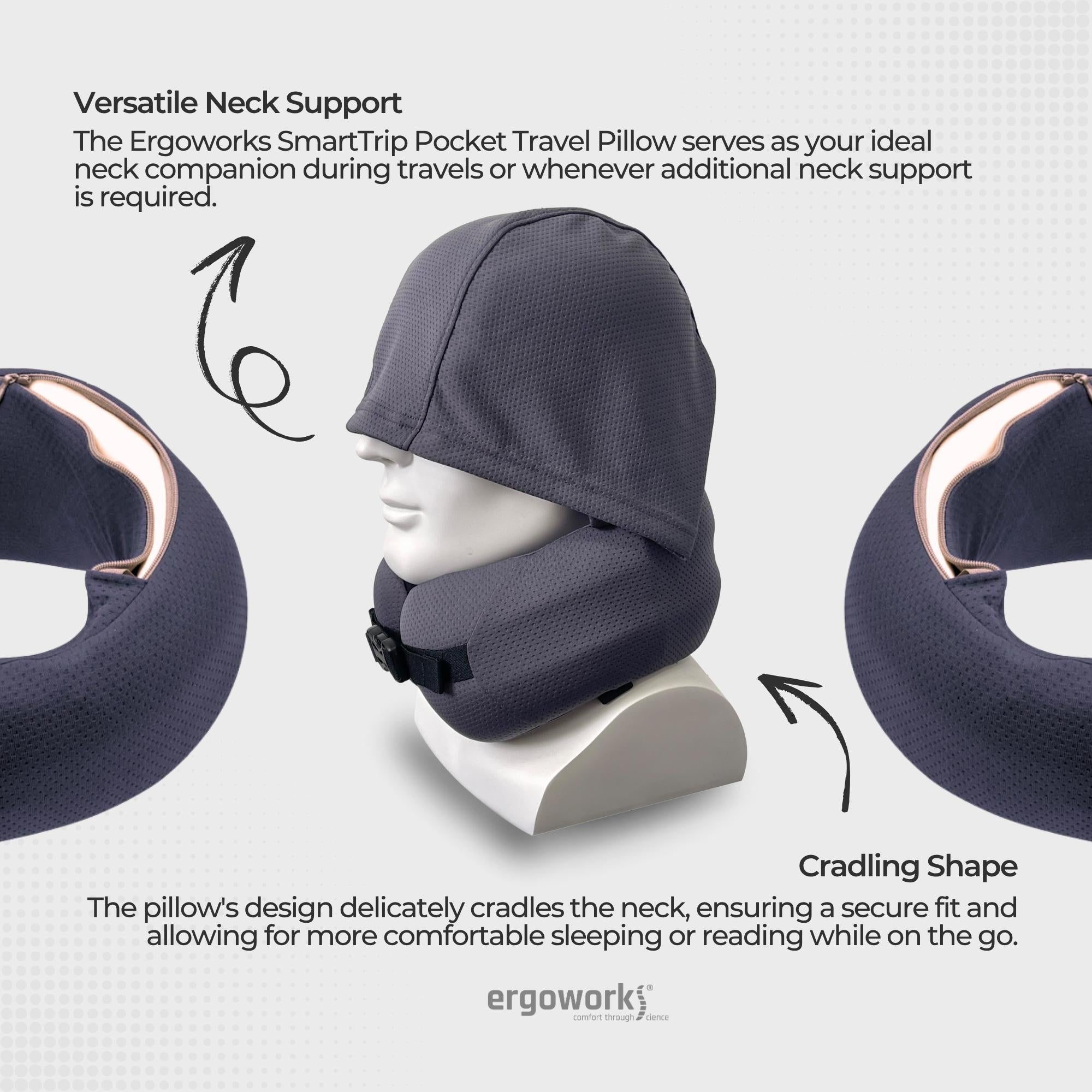 SmartTrip Pocket Travel Pillow with Hoodie
