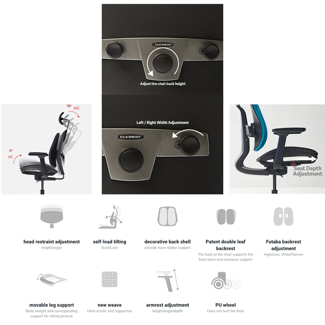 DUOREST Alpha Renewal Ergonomic Mesh Office Chair (2023 EDITION), Black Frame Office Home Ergonomic Chair