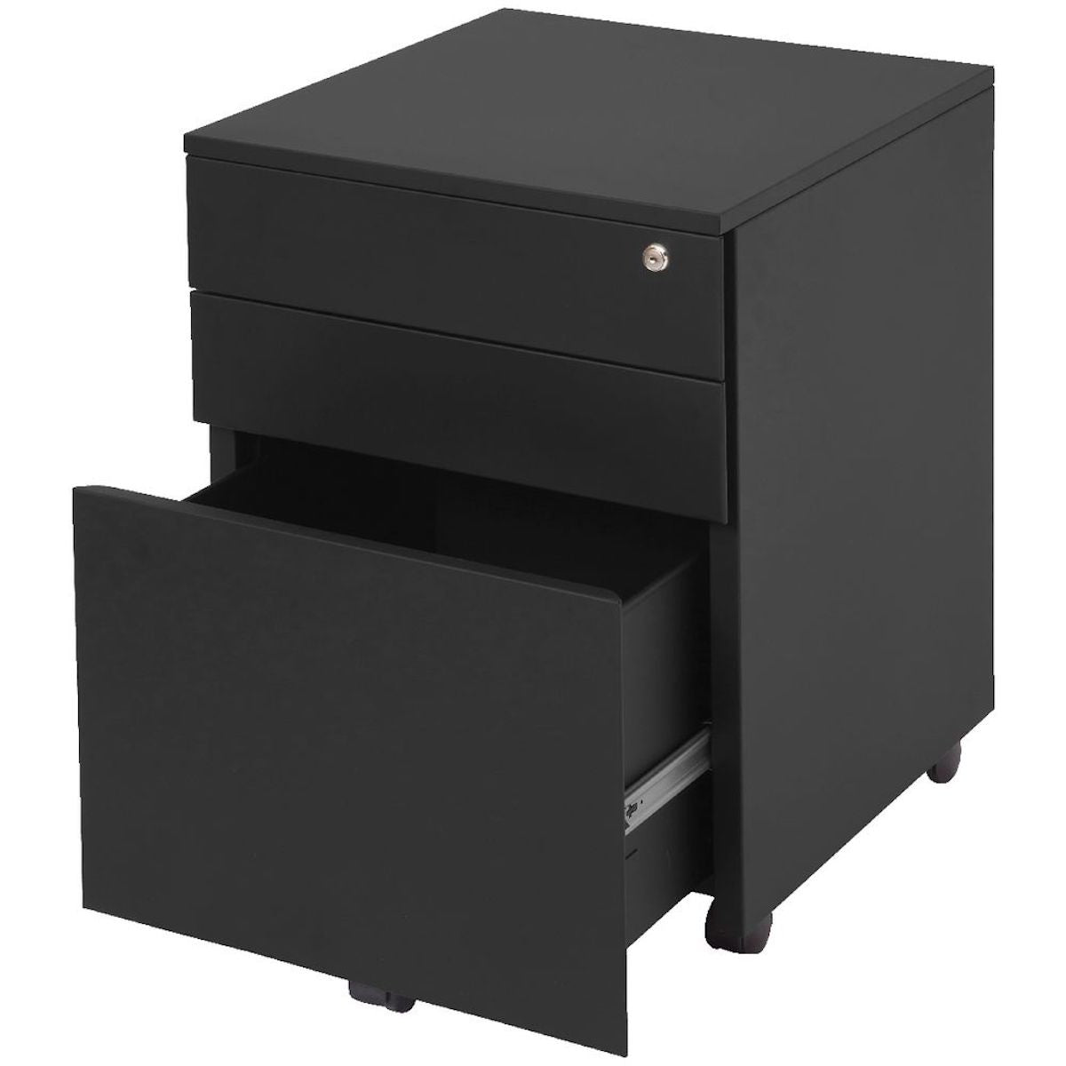 ERGOWORKS - EW-2D1F - 3 DRAWERS MOBILE PEDESTAL DRAWER WITH KEY LOCK AND CASTORS (W407 X D475 X H665MM) 