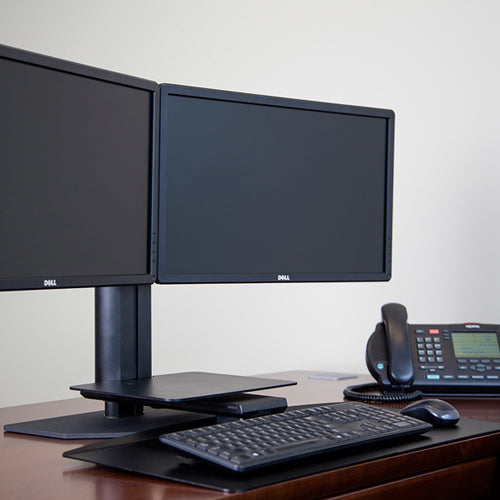 ERGOWORKS - S2S002-BB-SG - UPRITE ERGO Dual Monitor Sit2Stand Workstation (Black-Black)